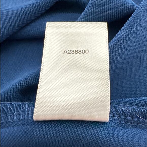 Susan Graver Liquid Knit V-Neck Tunic Top 3/4 Ruched Sleeves Blue Sz XL Stretch - Picture 7 of 10